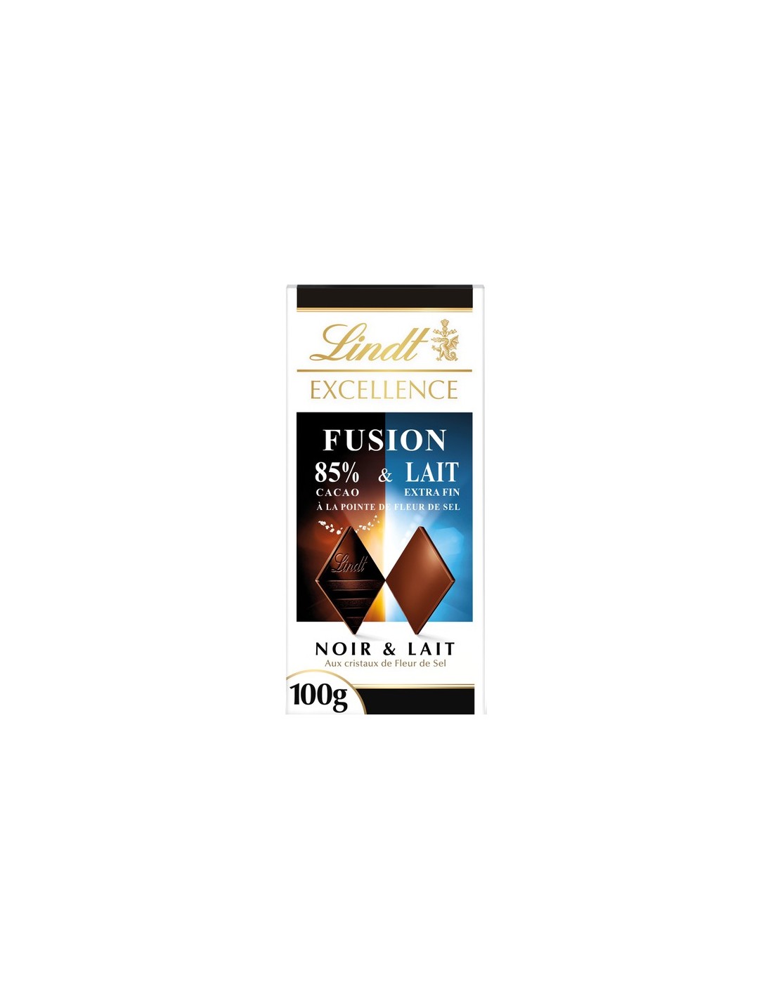 Lindt Excellence Fusion Dark 85% Cocoa and Milk with a Touch of Fleur de Sel 100g
