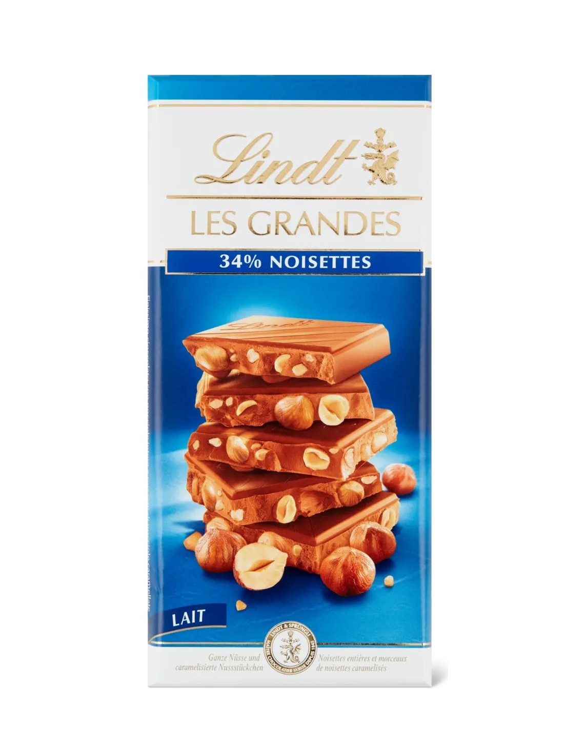 Lindt Les Grandes Milk Hazelnut 150g
