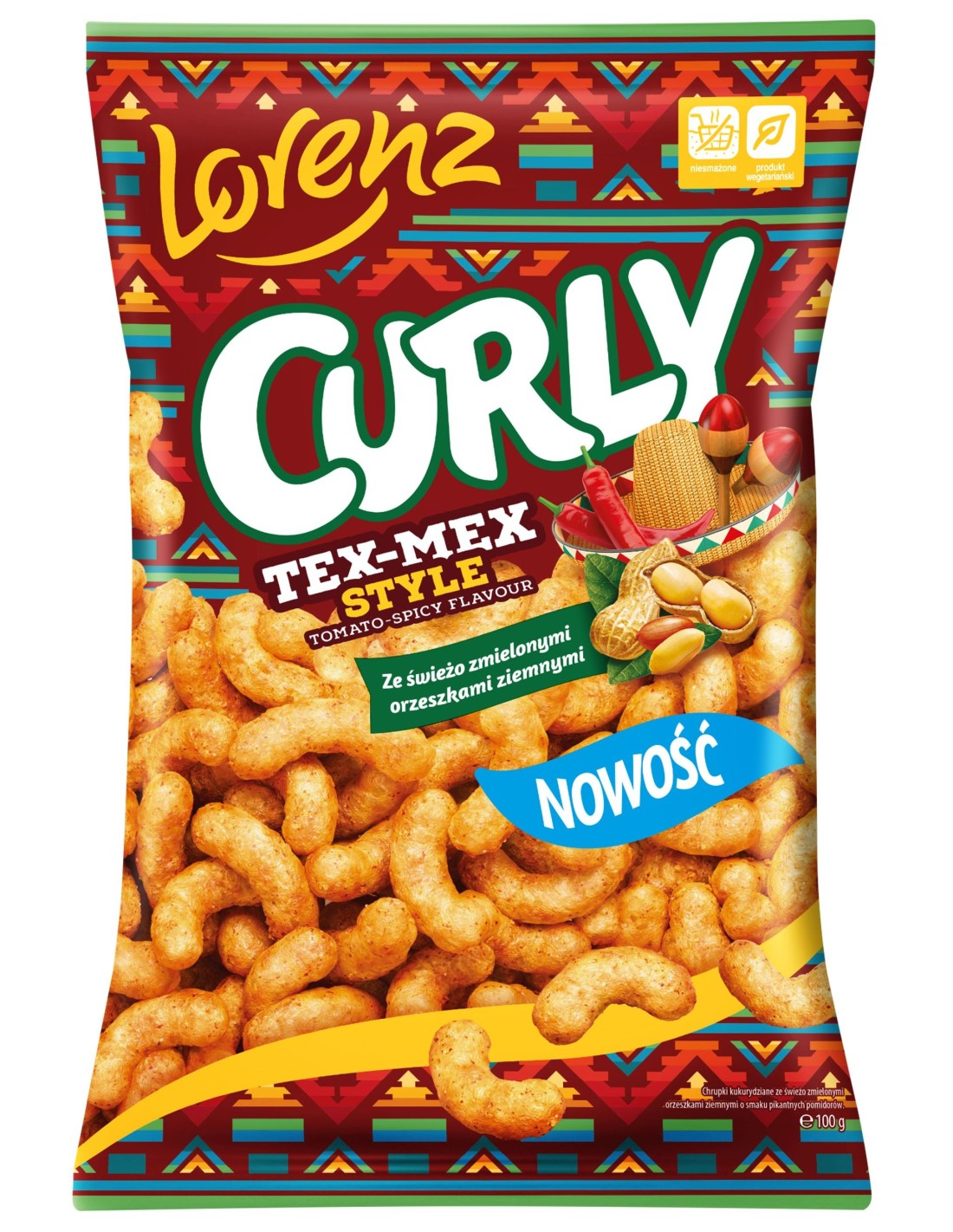 Lorenz Curly TEX-MEX Tomato Spicy Flavour 100g