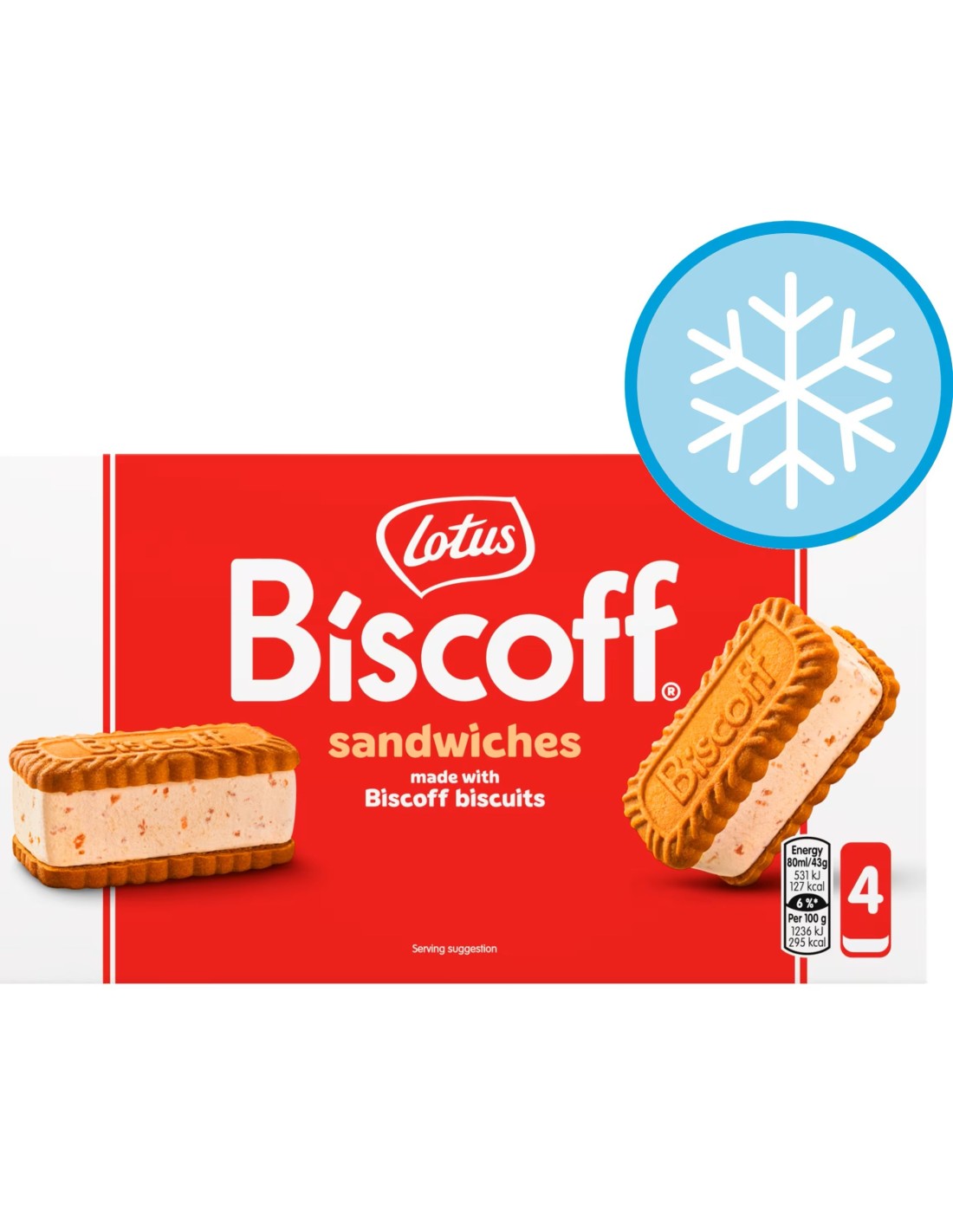 Lotus Biscoff Sandwich Ice Cream 4Pk 320ml