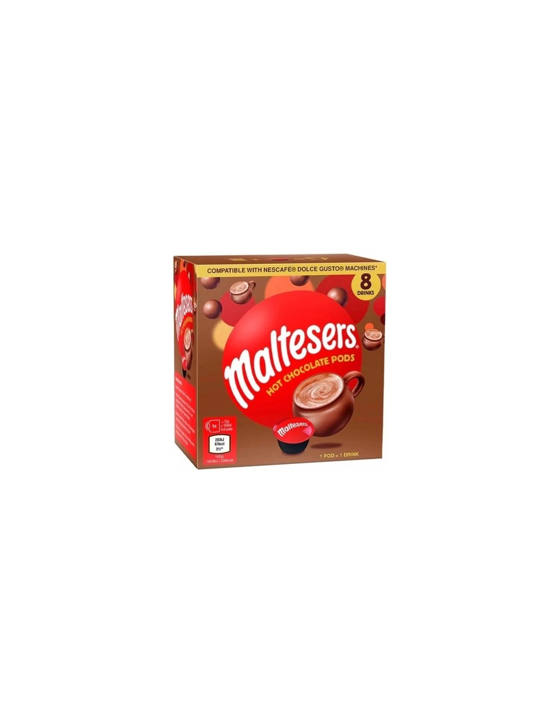 Maltesers Hot Chocolate Pods 8Pk 120g