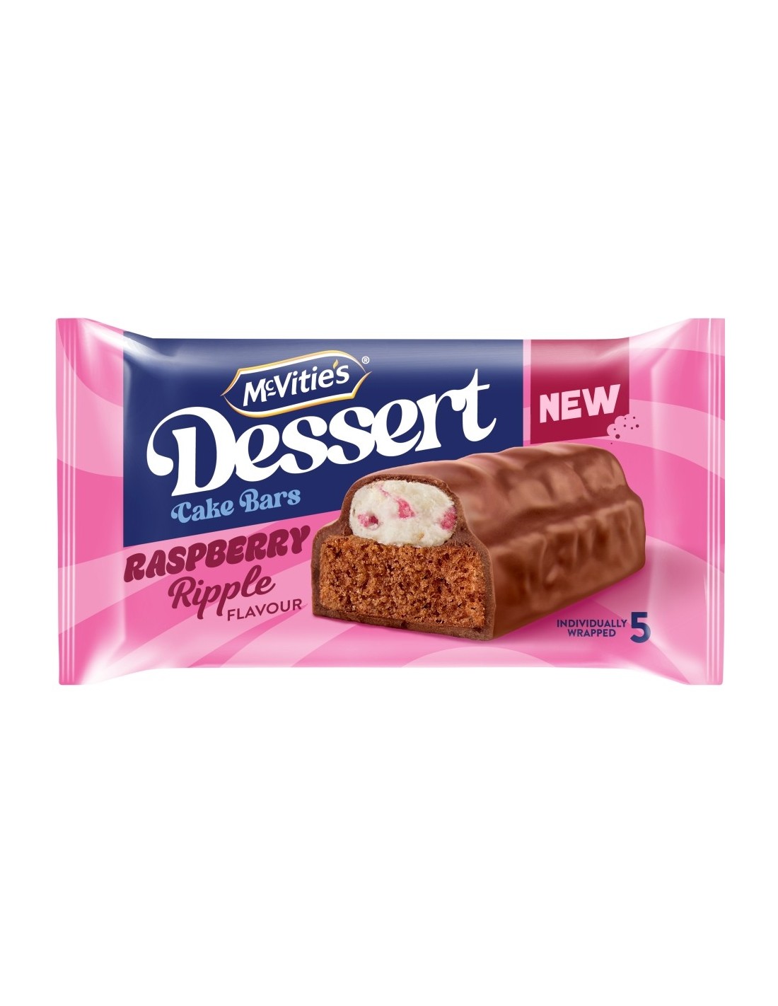 McVitie's Dessert Cake Bar Raspberry Ripple 5Pk 120g