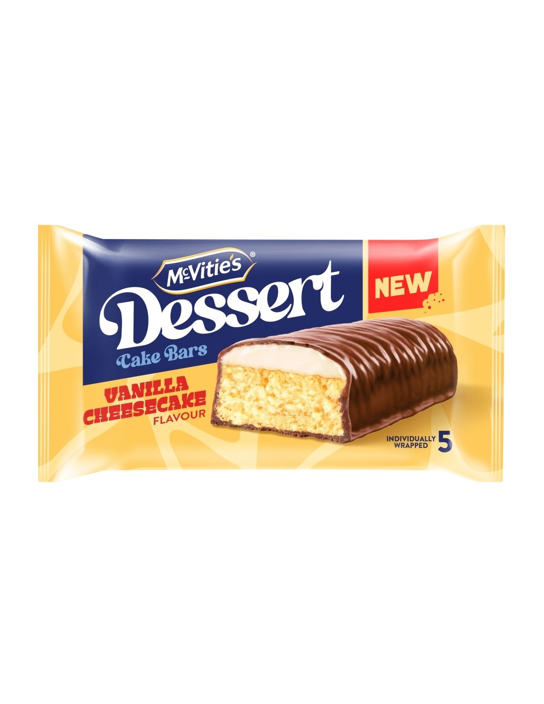 McVitie's 5 Vanilla Cheesecake Flavour Dessert Cake Bars 5Pk 107.5g
