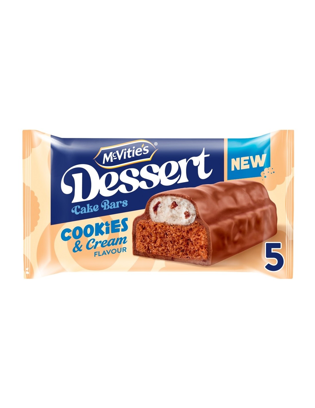 McVitie's Dessert Cake Bar Cookies & Cream 5Pk 120g