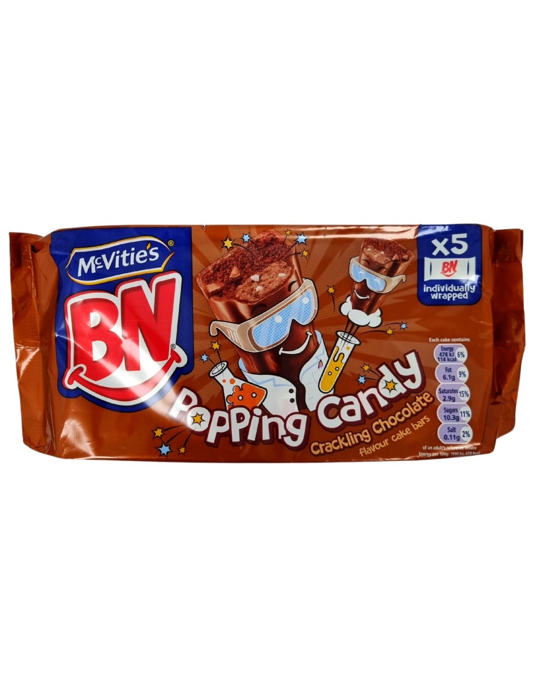 Mcvitie's BN Popping Candy Choc Cake Bar 5Pk 130g