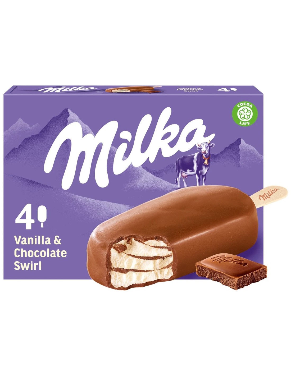 Milka Sticks Ice Cream 4Pk 360ml