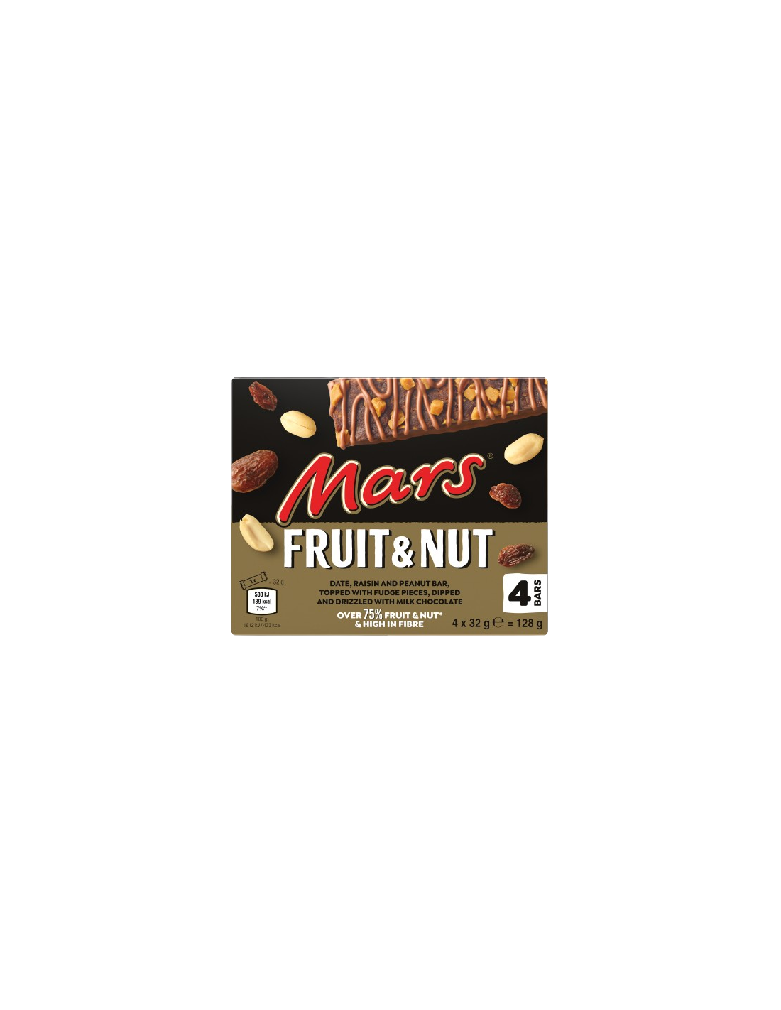 Mars Triple Treat Fruit & Nut Chocolate Bar Snack 4Pk 128g