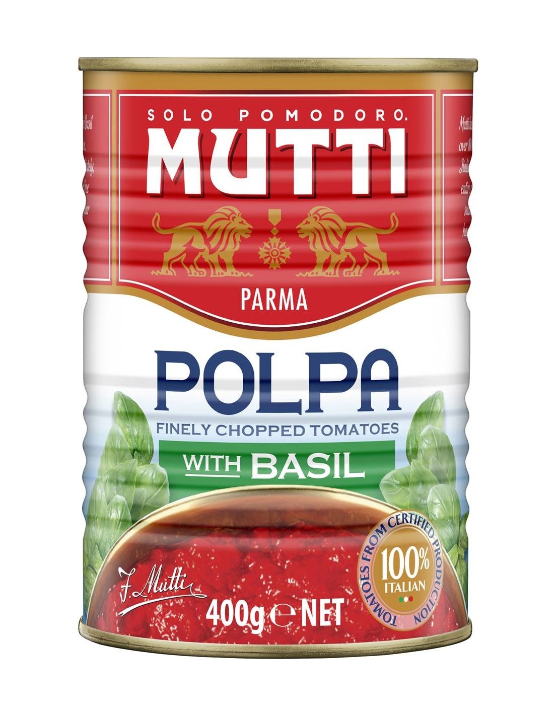 Mutti Chopped Tomatoes with Basil 400g