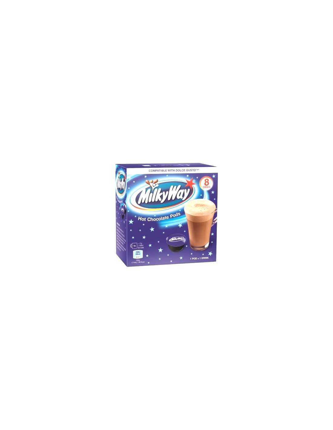 Milky Way Hot Chocolate Pods 8Pk 120g