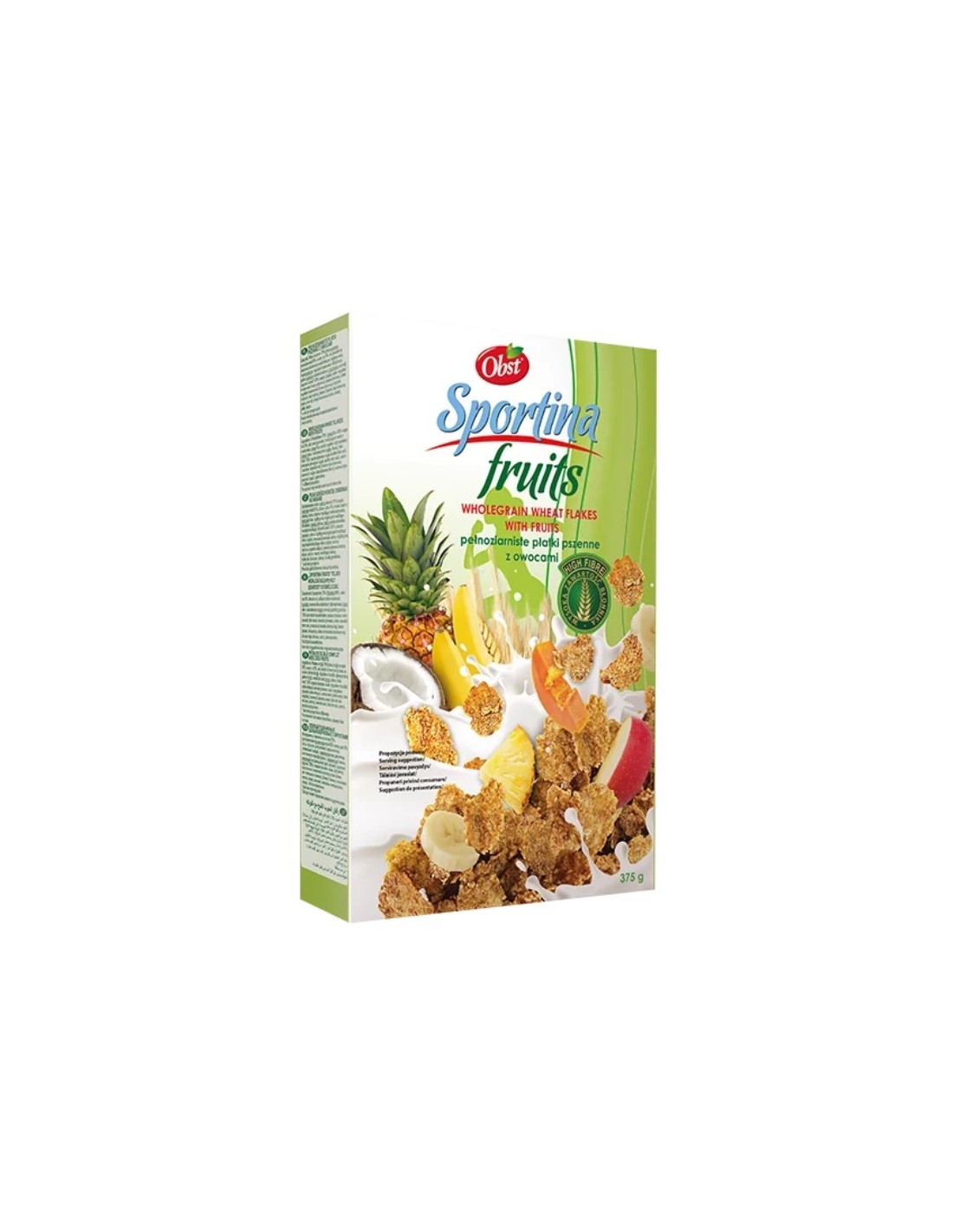 Obst Wheat Flakes With Rice & Fruits "Sportina Fruits" 375g