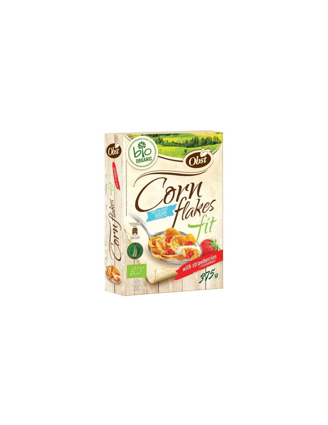 Obst Corn Flakes Fit with Strawberries 375g
