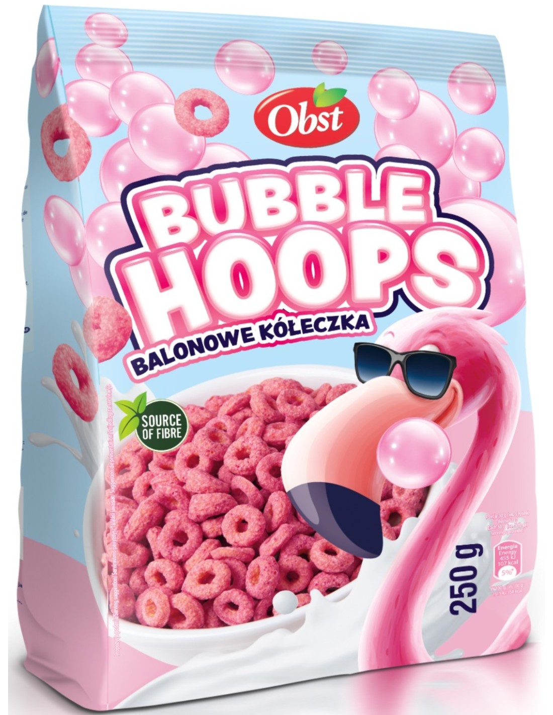 Obst Bubble Hoops Cereal with Bubble Gum Flavour 250g
