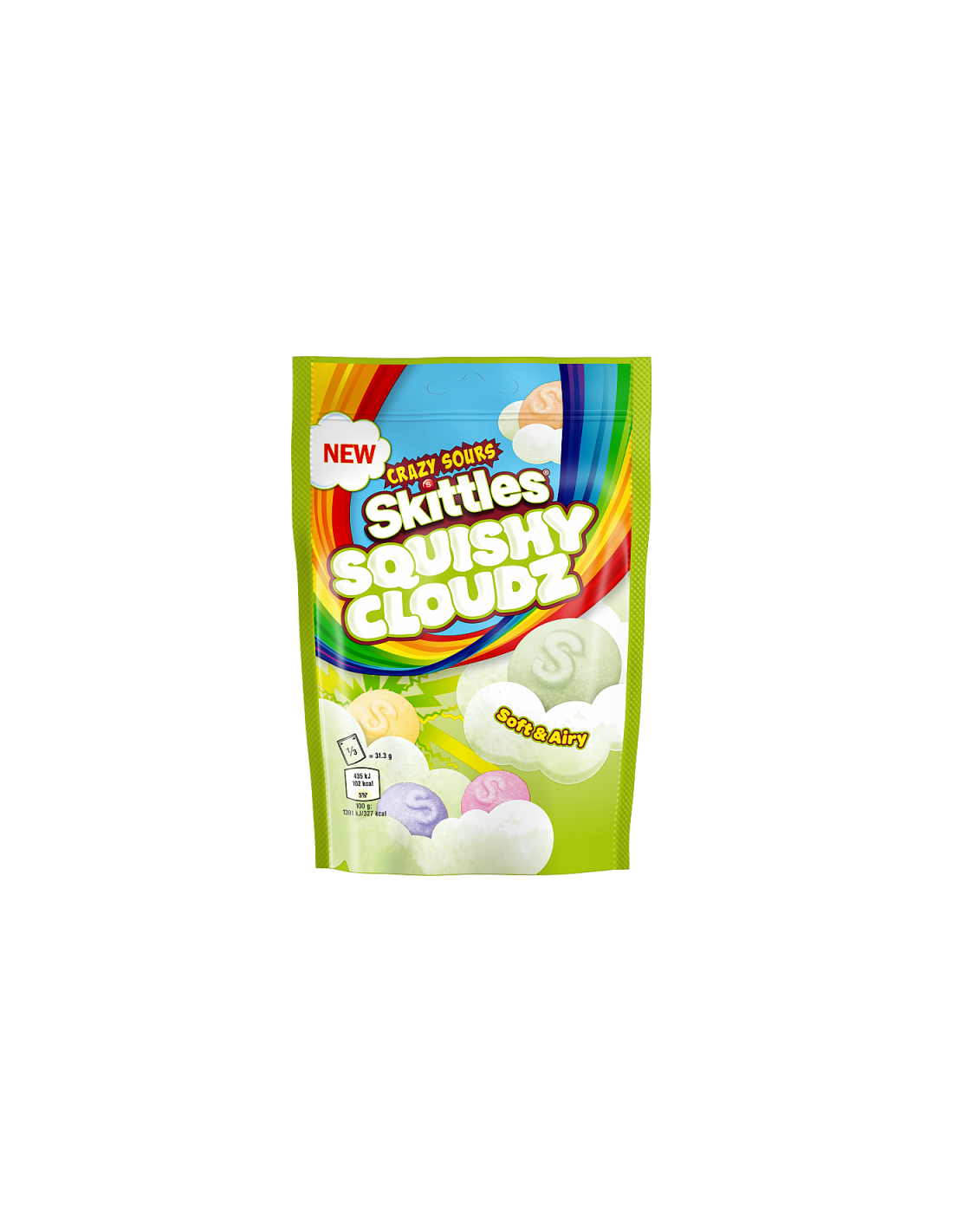Skittles Pouch Bag Squishy Cloudz Crazy Sour 94g